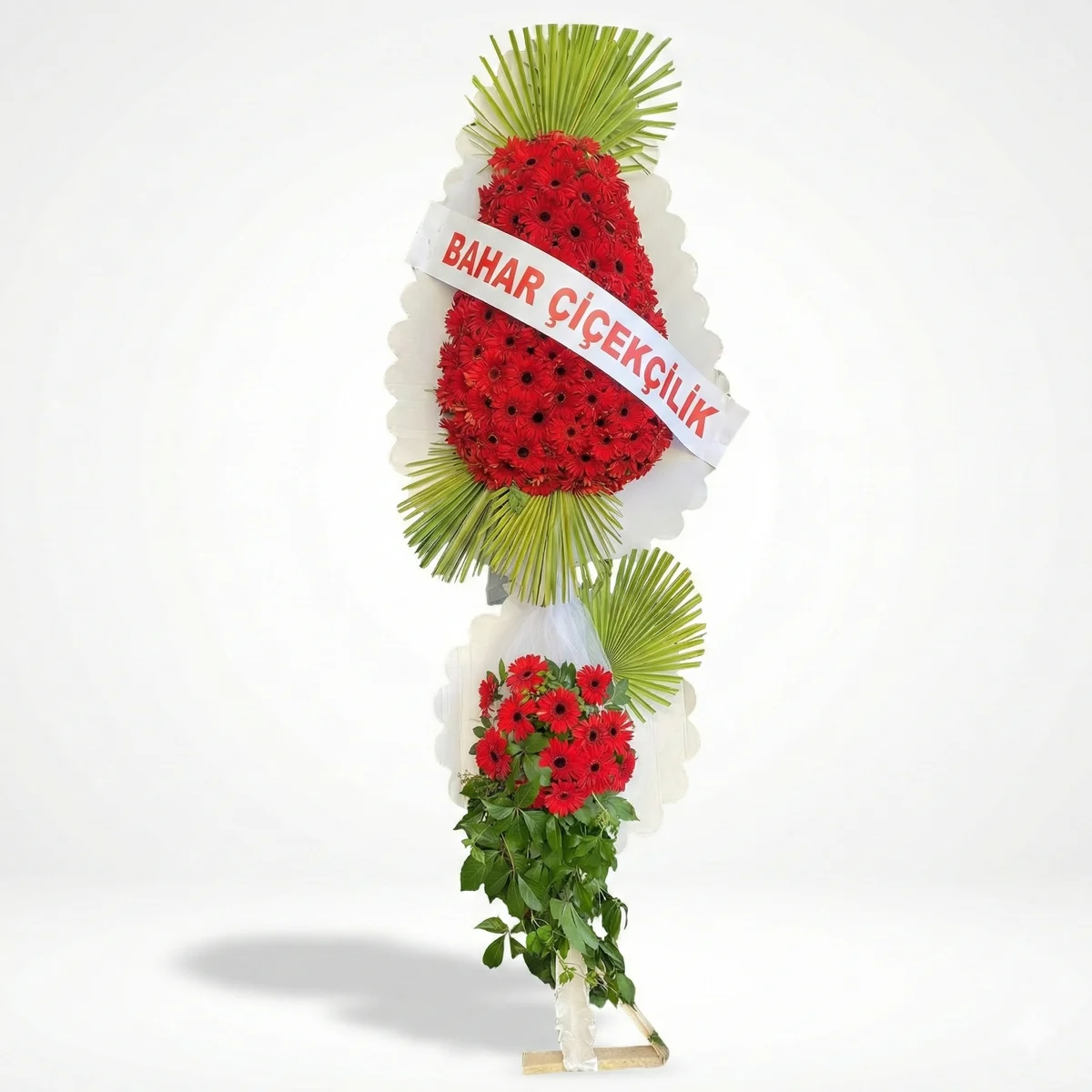Kırmızı Papatyalı Çelenk - Görsel 2