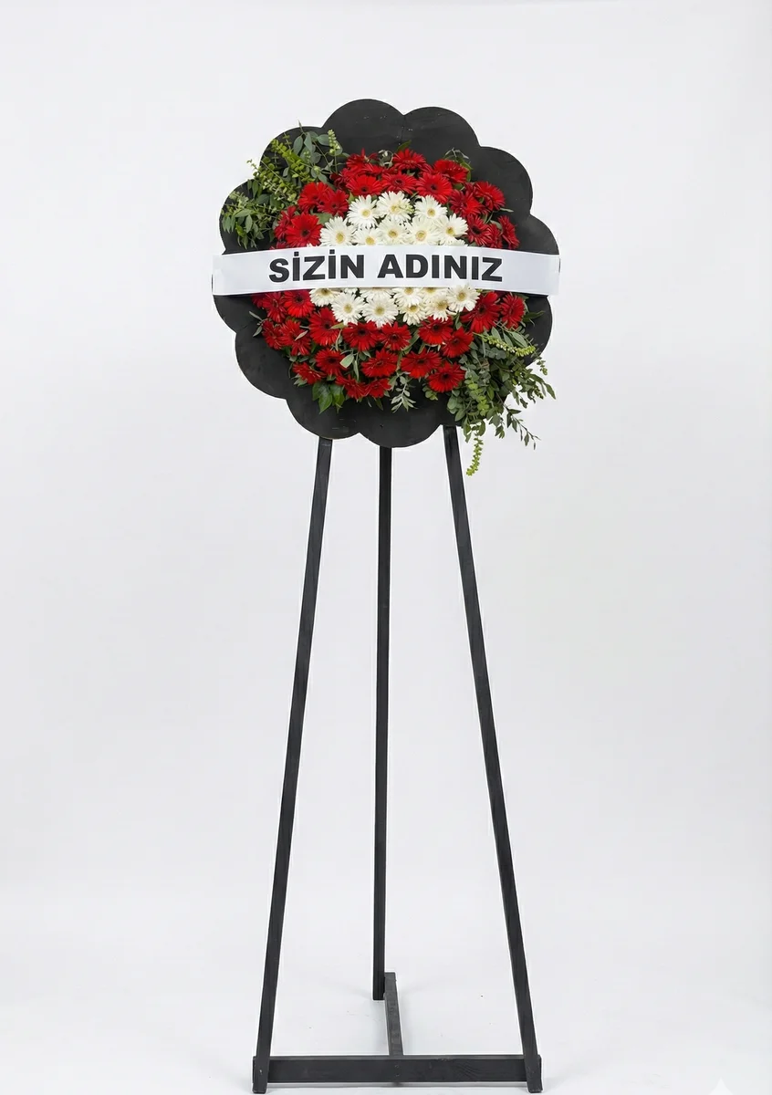 Kırmızı Beyaz Gösterişli Açılış ve Düğün Çelengi - Görsel 1